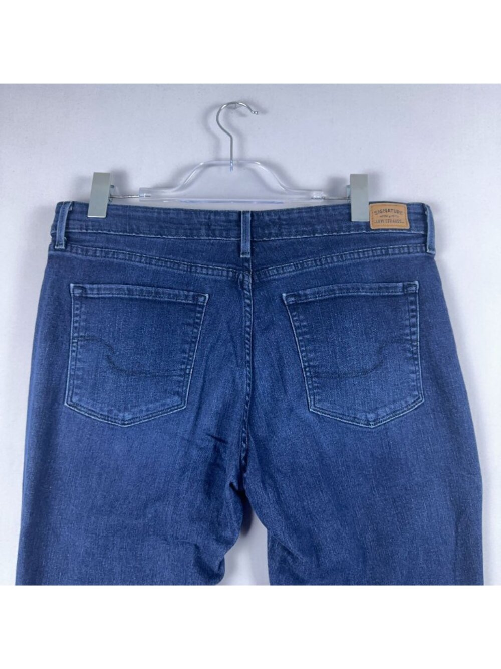 Signature By Levi Strauss Jeans Size 14 Large Bootcut Mid Rise Blue Dark Wash - Picture 3 of 13